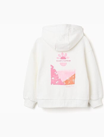 Chaqueta de algodón con capucha y estampado floral