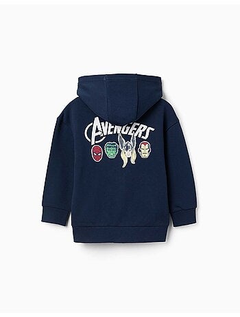 Chaqueta de algodón con capucha y estampados Avengers