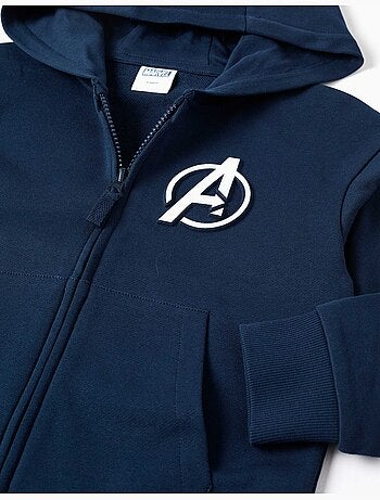 Chaqueta de algodón con capucha y estampados Avengers