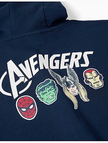 Chaqueta de algodón con capucha y estampados Avengers
