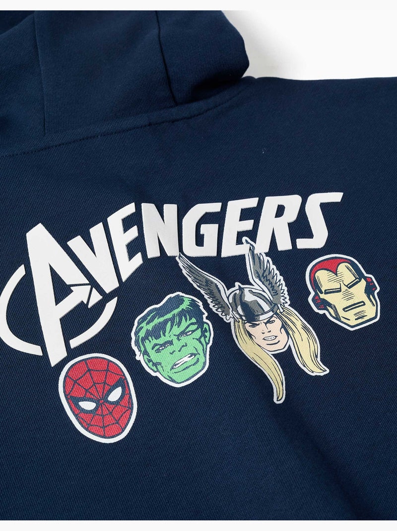 Chaqueta de algodón con capucha y estampados Avengers Azul oscuro - Kiabi