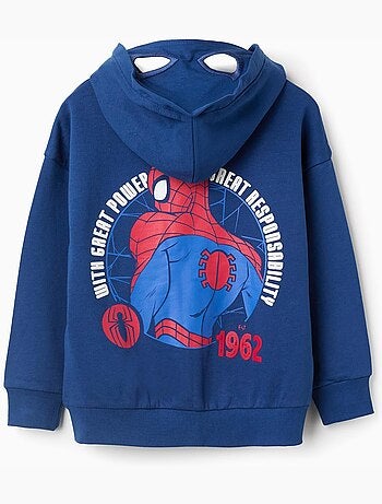 Chaqueta de algodón con capucha y estampados Spider-Man