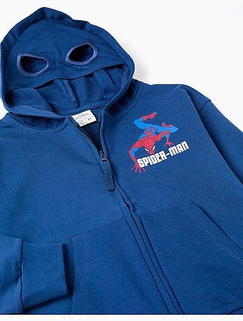 Chaqueta de algodón con capucha y estampados Spider-Man
