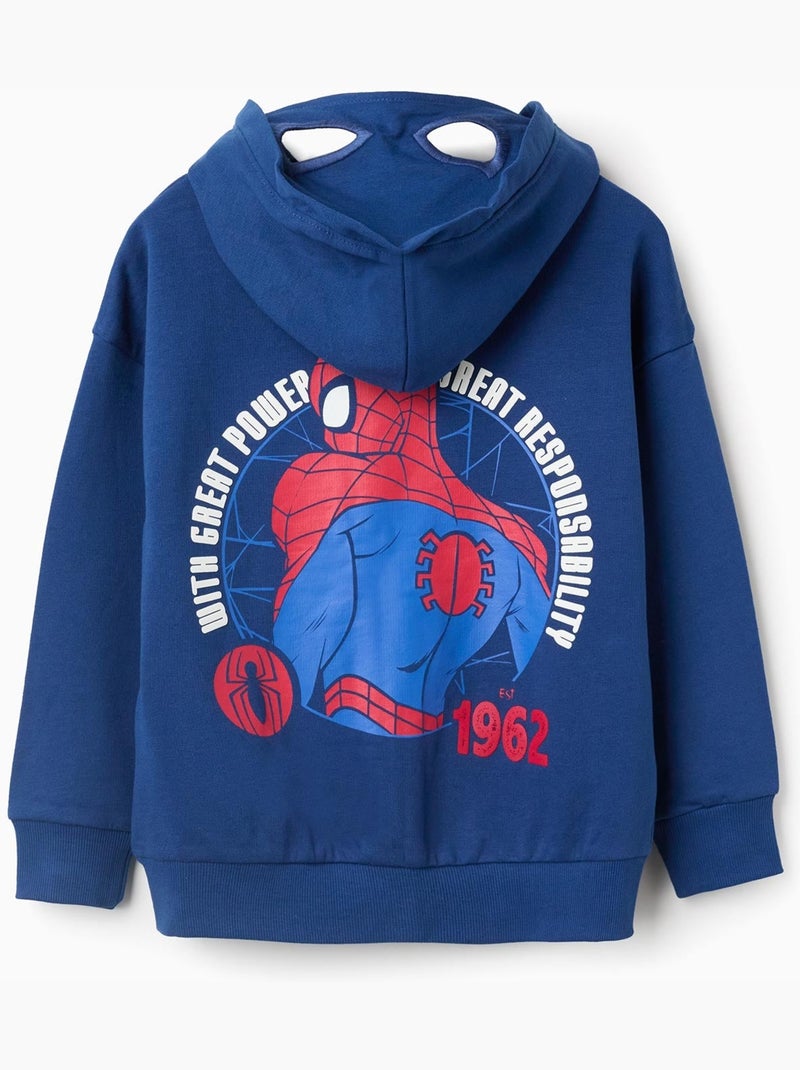 Chaqueta de algodón con capucha y estampados Spider-Man Azul oscuro - Kiabi