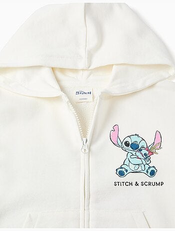 Chaqueta de algodón con capucha y estampados Stitch