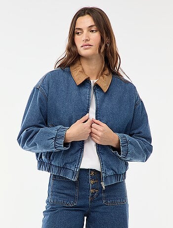 Chaqueta de algodón con cuello de pana