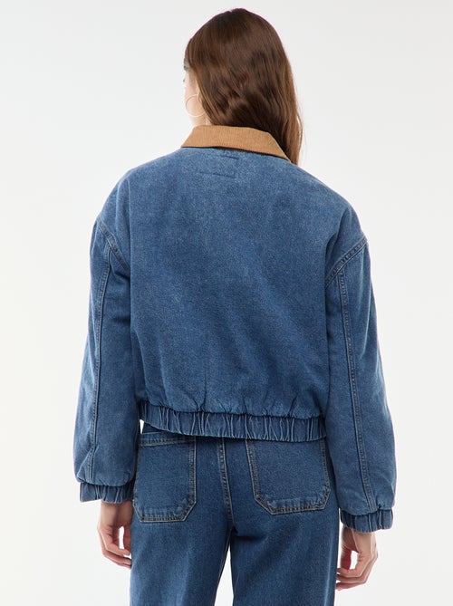 Chaqueta de algodón con cuello de pana - Kiabi