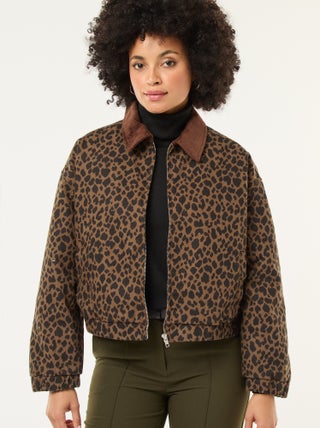 Chaqueta de algodón con cuello de pana