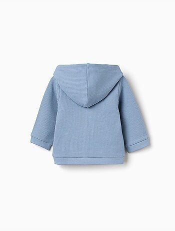 Chaqueta de algodón con tela gofre con capucha