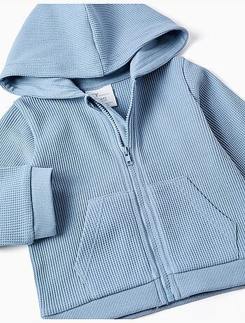 Chaqueta de algodón con tela gofre con capucha