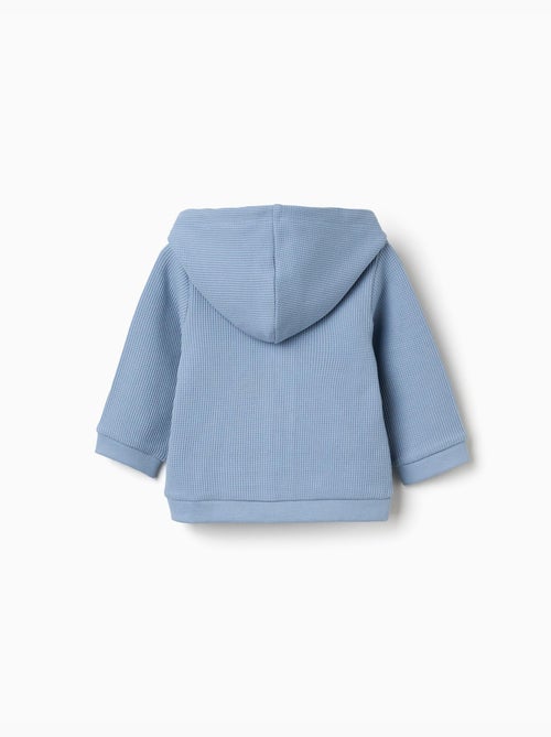 Chaqueta de algodón con tela gofre con capucha - Kiabi