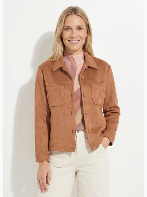 Chaqueta de ante abotonada con cuello con muesca - Afibel - Kiabi