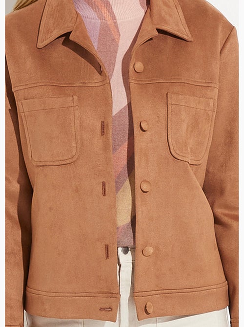 Chaqueta de ante abotonada con cuello con muesca - Afibel - Kiabi