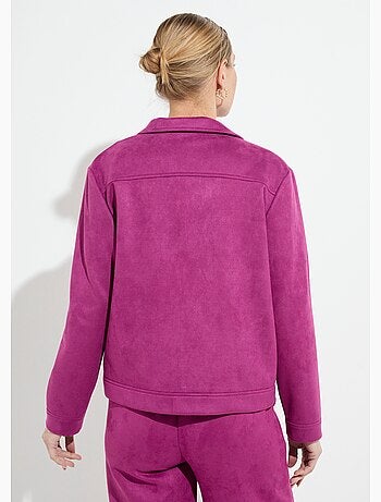 Chaqueta de ante abotonada con cuello con muesca - Afibel