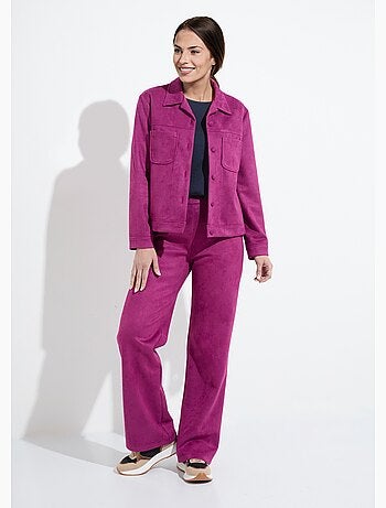 Chaqueta de ante abotonada con cuello con muesca - Afibel