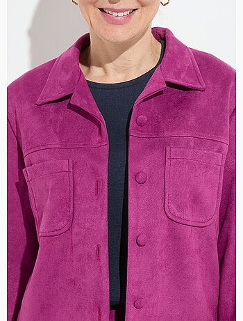 Chaqueta de ante abotonada con cuello con muesca - Afibel