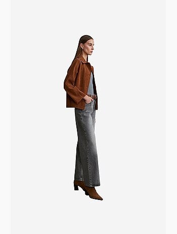 Chaqueta de ante para mujer con botones dilvin