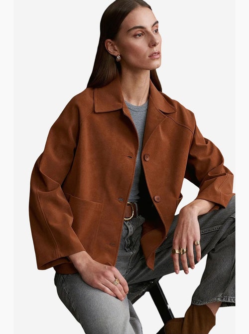 Chaqueta de ante para mujer con botones dilvin - Kiabi Chaqueta de ante para mujer con botones dilvin - Kiabi