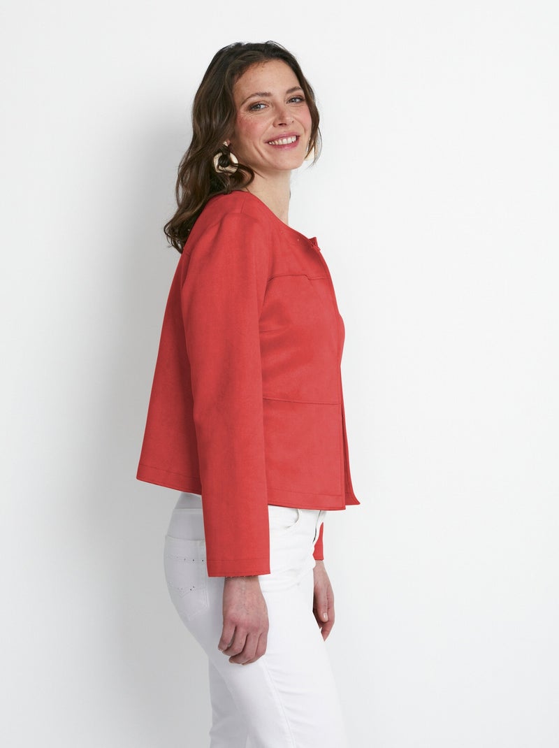 Chaqueta de ante sin cuello - Afibel Naranja - Kiabi