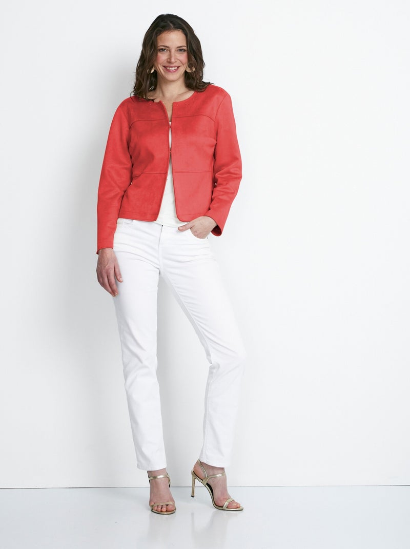 Chaqueta de ante sin cuello - Afibel Naranja - Kiabi