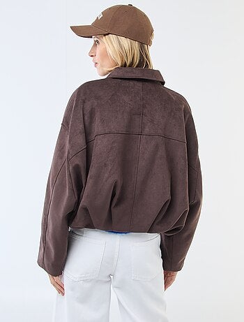 Chaqueta de ante sintético lisa