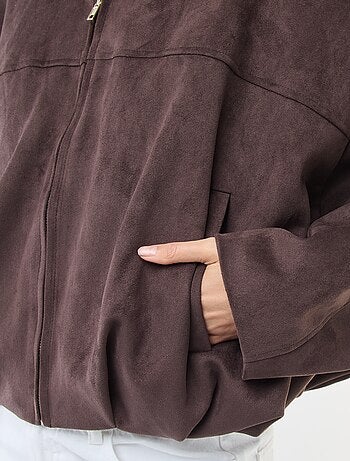 Chaqueta de ante sintético lisa