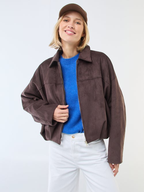 Chaqueta de ante sintético lisa - Kiabi