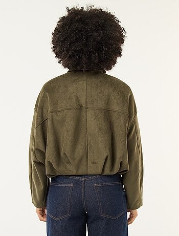 Chaqueta de ante sintético lisa