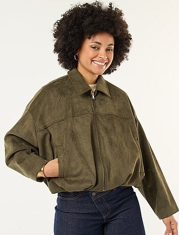 Chaqueta de ante sintético lisa