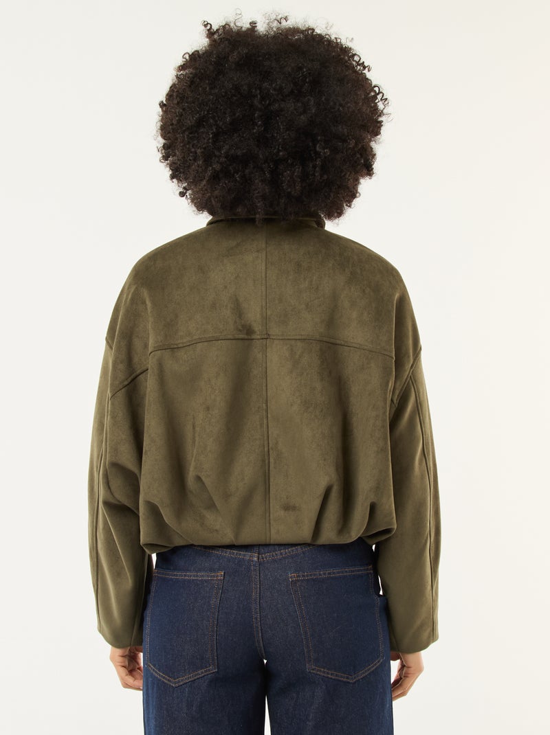 Chaqueta de ante sintético lisa Verde - Kiabi