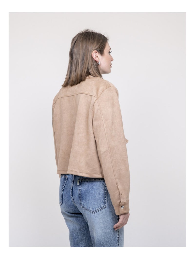 Chaqueta de ante sintético UPERLA Marrón caramelo - Kiabi