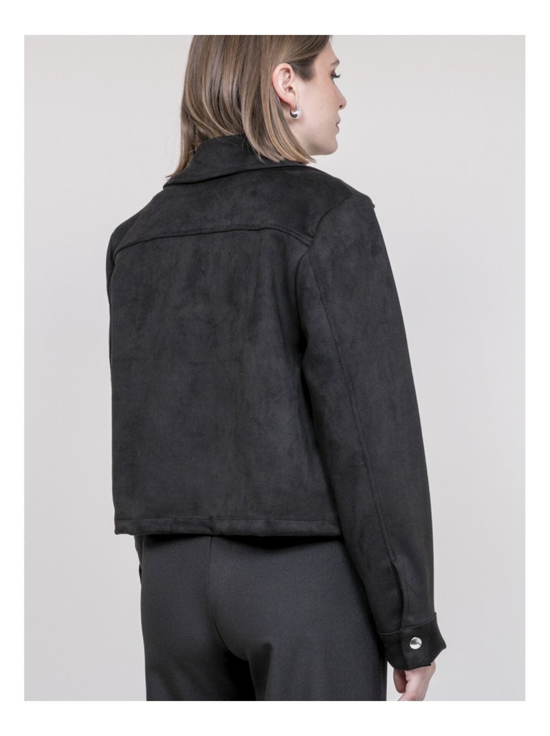 Chaqueta de ante sintético UPERLA Negro - Kiabi