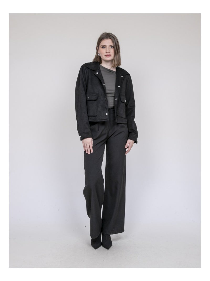 Chaqueta de ante sintético UPERLA Negro - Kiabi
