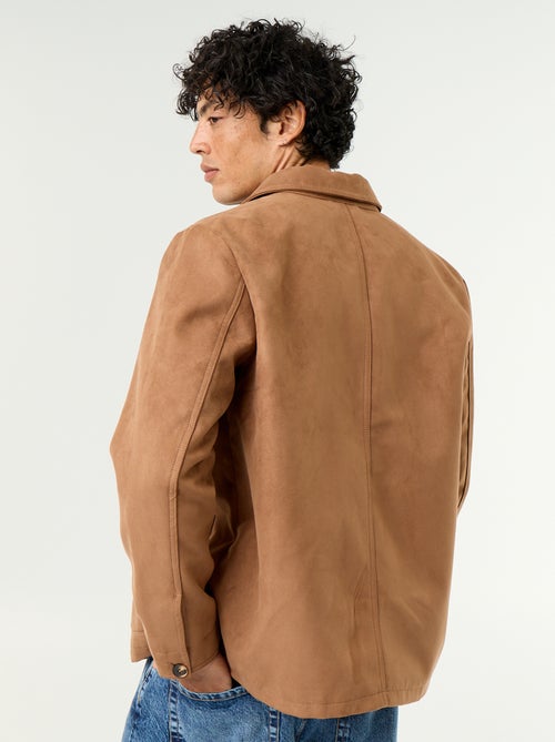 Chaqueta de antelina abotonada con bolsillos de parche - Kiabi