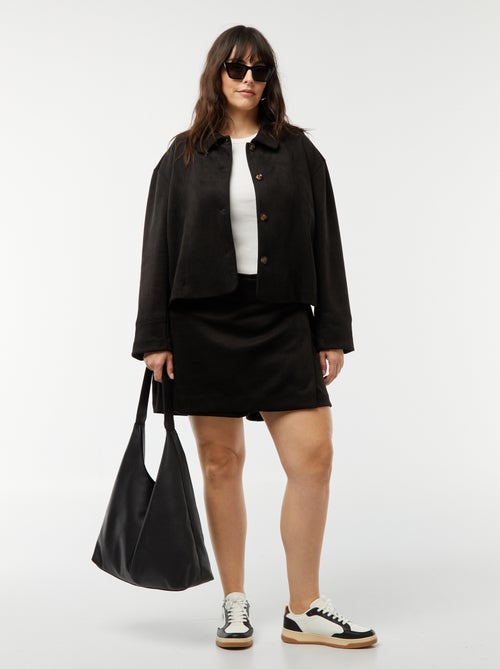 Chaqueta de antelina abotonada lisa - Kiabi