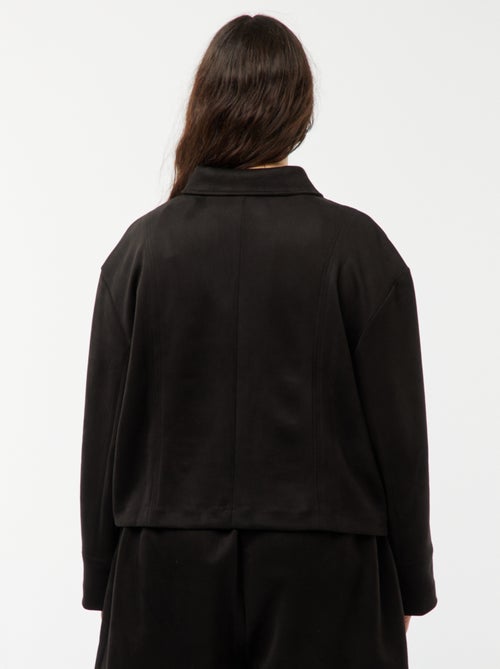 Chaqueta de antelina abotonada lisa - Kiabi