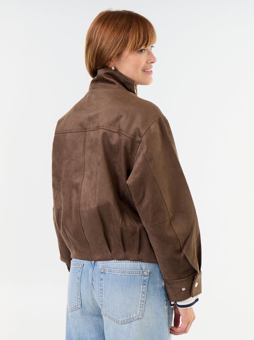 Chaqueta de antelina con cremallera - Kiabi