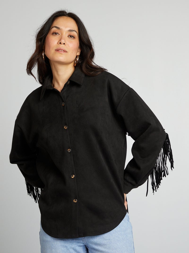 Chaqueta de antelina western negro - Kiabi