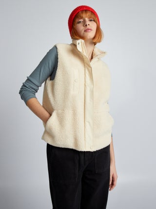 Chaqueta de borreguito de manga corta