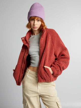 Chaqueta de borreguito de manga larga