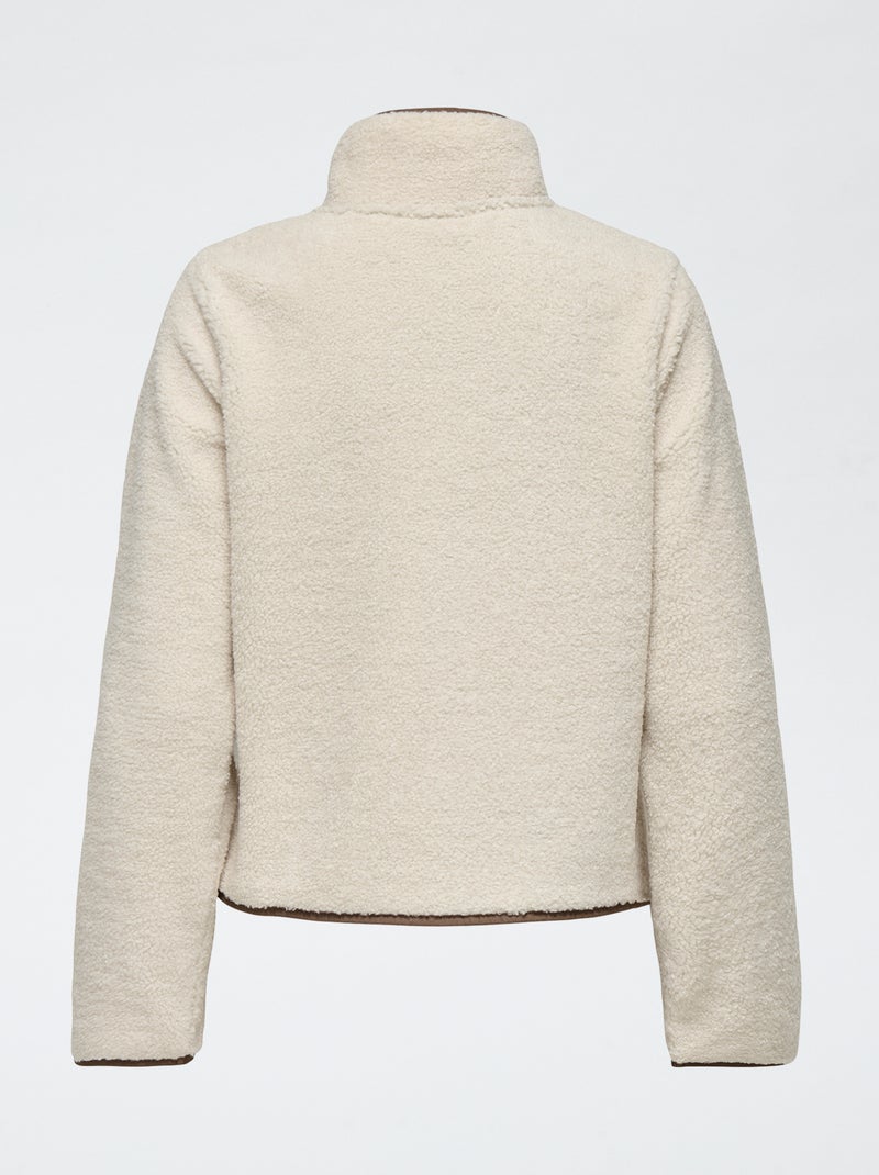 Chaqueta de borreguito 'JDY' con ribetes Blanco - Kiabi