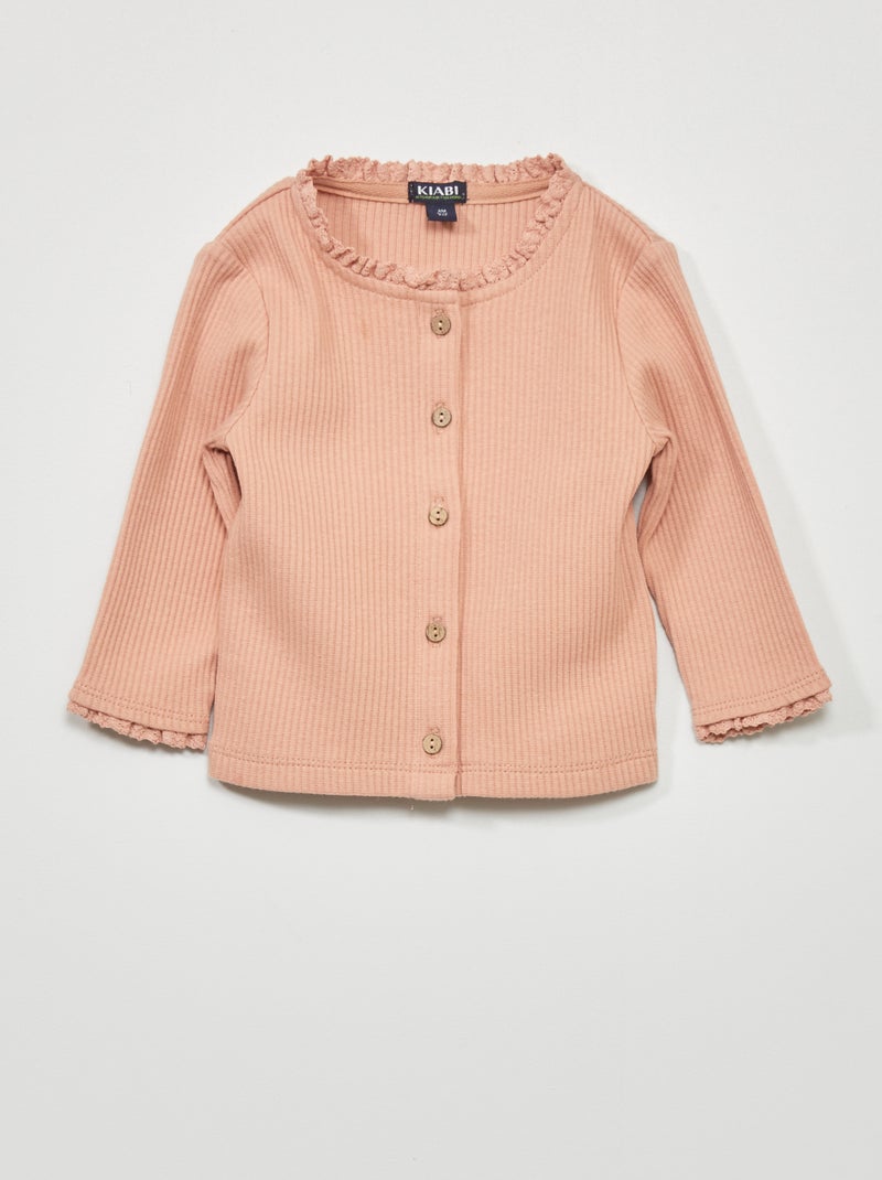 Chaqueta de canalé con encaje ROSA - Kiabi