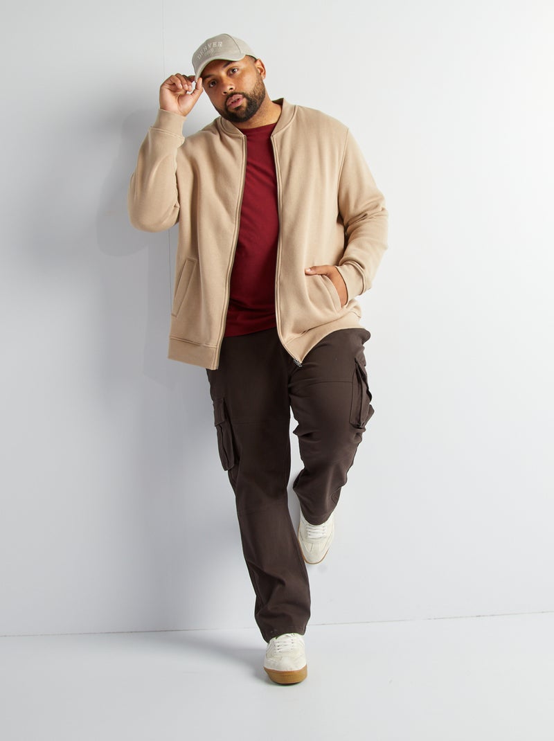 Chaqueta de chándal con cremallera beige - Kiabi