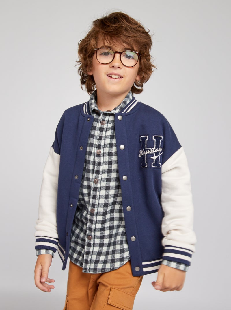 Chaqueta de chándal estilo campus Azul - Kiabi