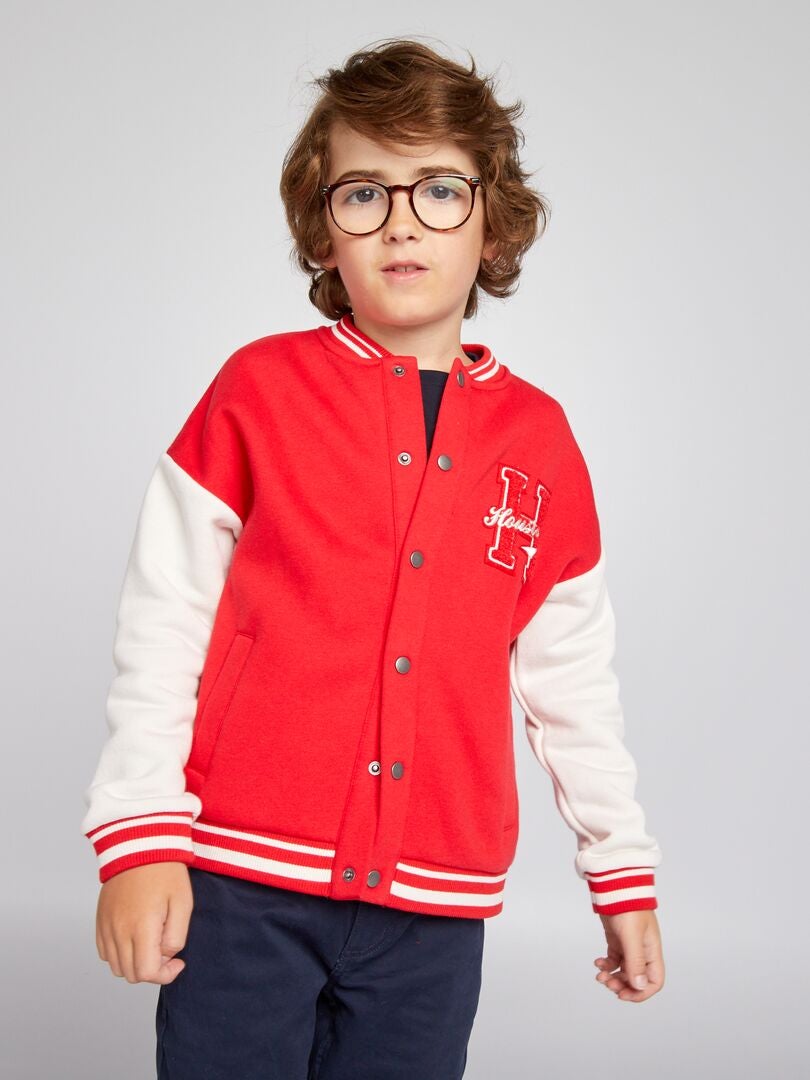 Chaqueta de chándal estilo campus Rojo - Kiabi