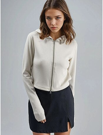 Chaqueta de corte regular con capucha y cremallera busem