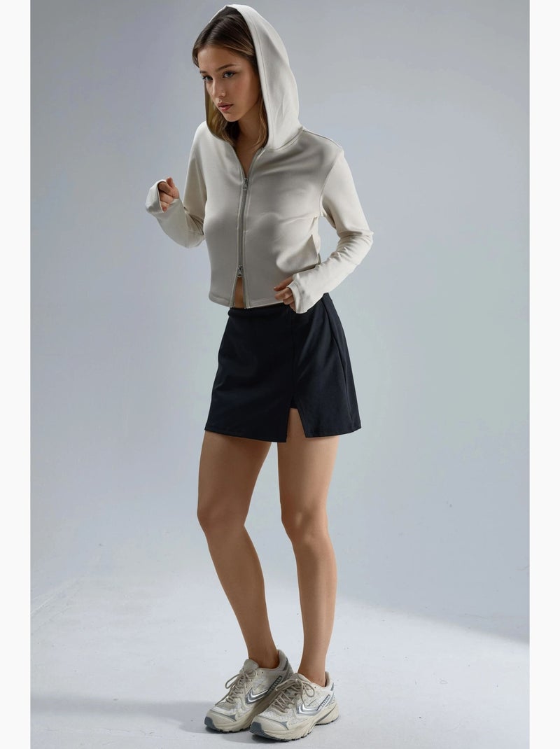 Chaqueta de corte regular con capucha y cremallera busem Arena - Kiabi