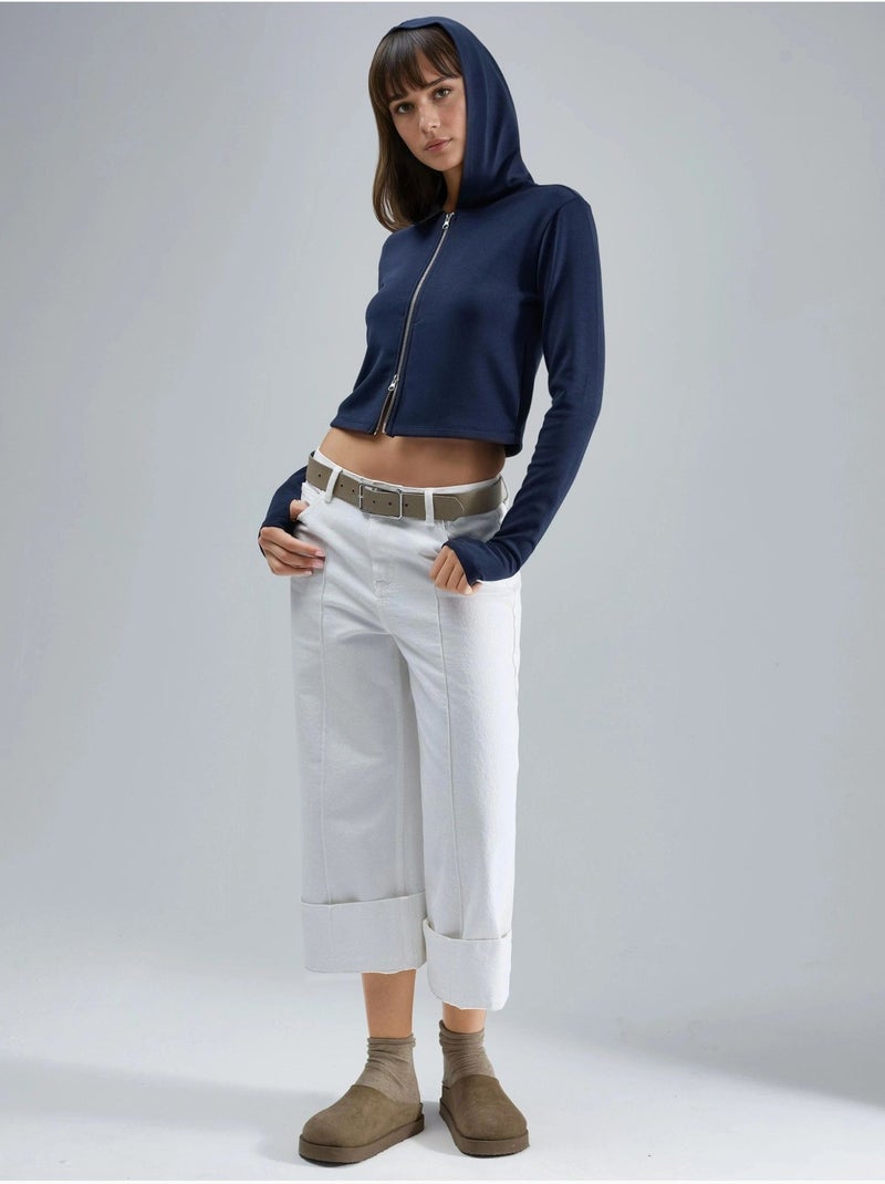 Chaqueta de corte regular con capucha y cremallera busem Azul marino - Kiabi