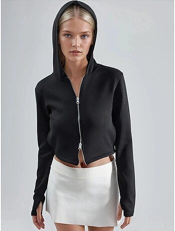 Chaqueta de corte regular con capucha y cremallera busem