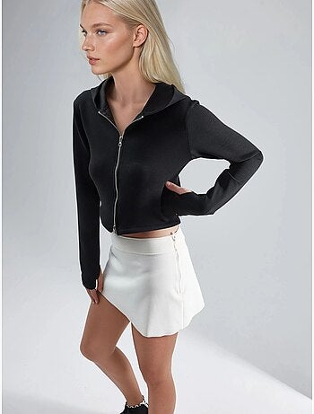 Chaqueta de corte regular con capucha y cremallera busem